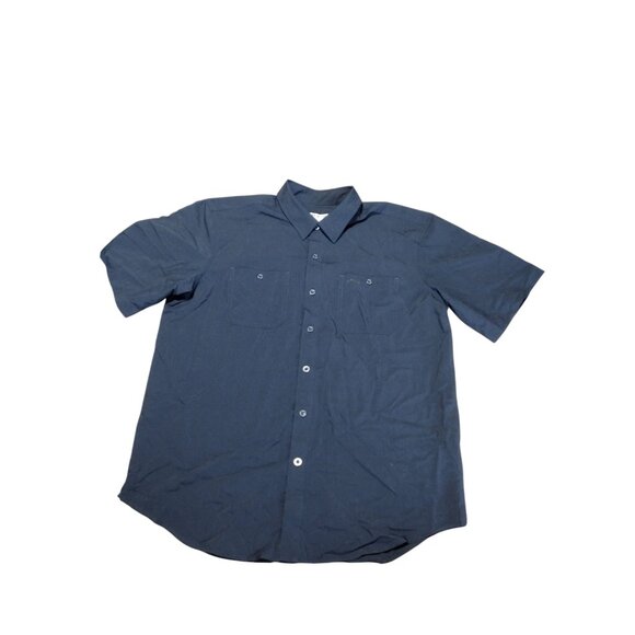 Orvis Men's Short Sleeve Performance Tech Shirt L‎ Navy Blue Button Down - Picture 2 of 8